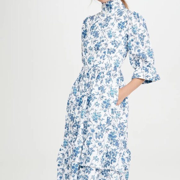 Meadows Clematis Blue Floral Dress Size 2 - Picture 1 of 9